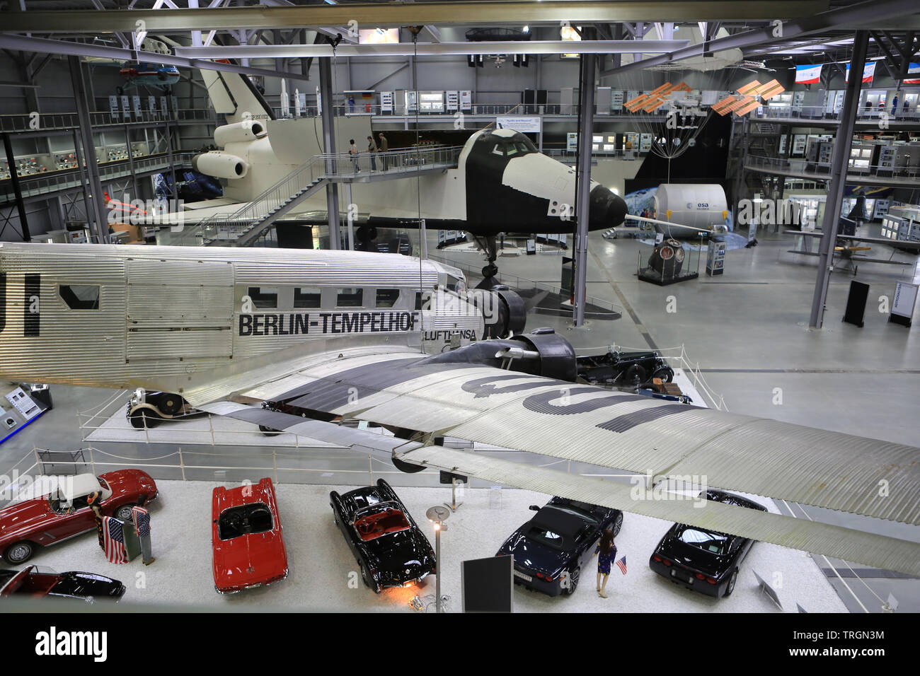 Tempelhof Lufthansa. Ausstellung 'Apollo und darüber hinaus". Museum der Techniken de Spire. Technik Museum Speyer. Allemagne. Stockfoto