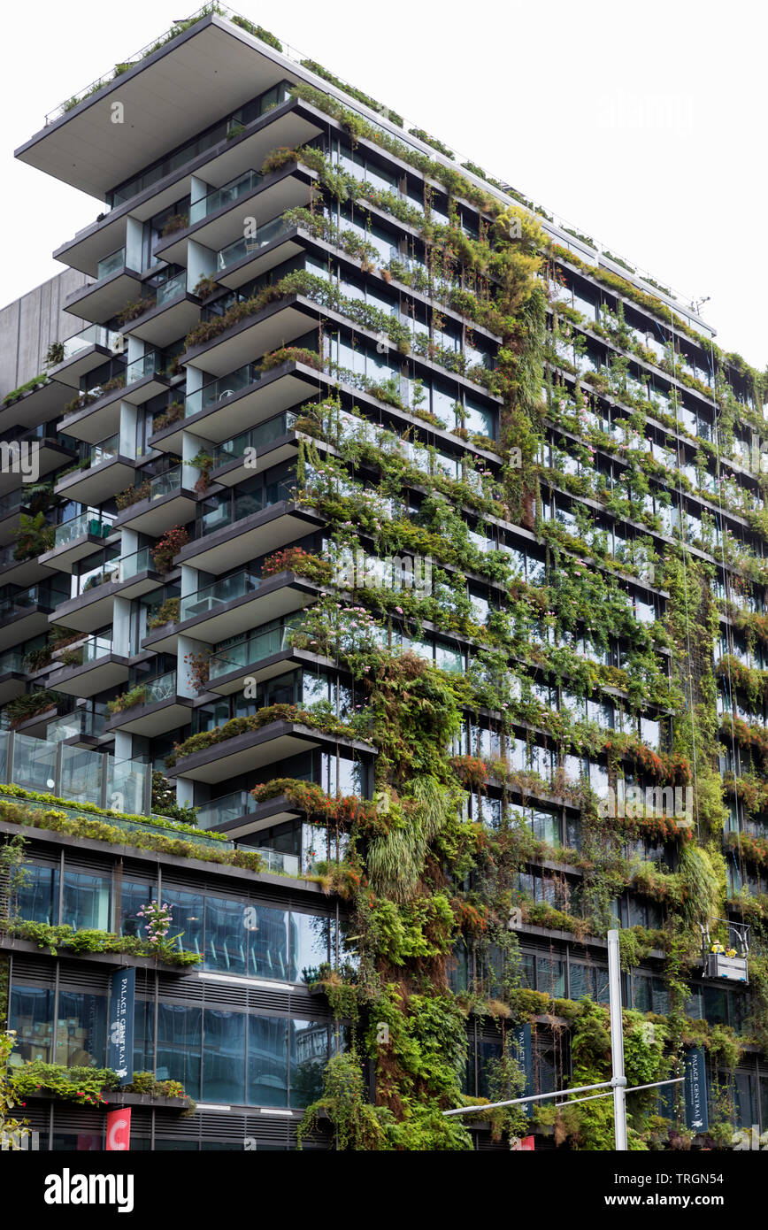 Australien, NEW SOUTH WALES, Sydney, von außen eine moderne Umweltpolitik grünes Gebäude, Pflanzen wachsen auf den Außenwänden Stockfoto