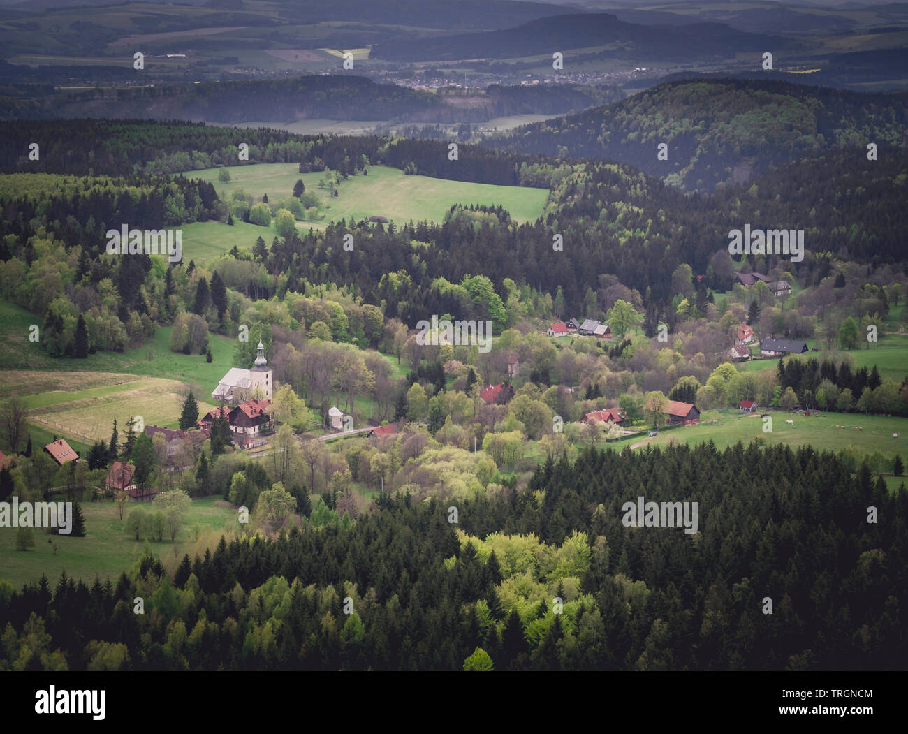 Regnerische Landschaft Stockfoto