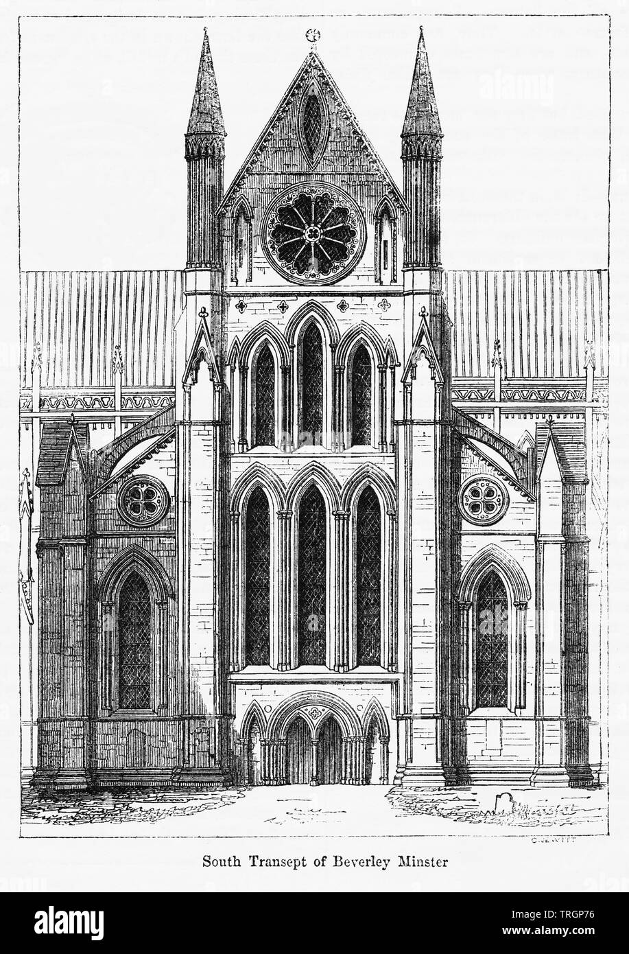 Südlichen Querschiff von Beverly Minister, Illustration von John's Cassell Illustrated Geschichte Englands, Bd. I aus der frühesten Periode der Herrschaft von Edward der Vierten, Cassell, Petter und Galpin, 1857 Stockfoto