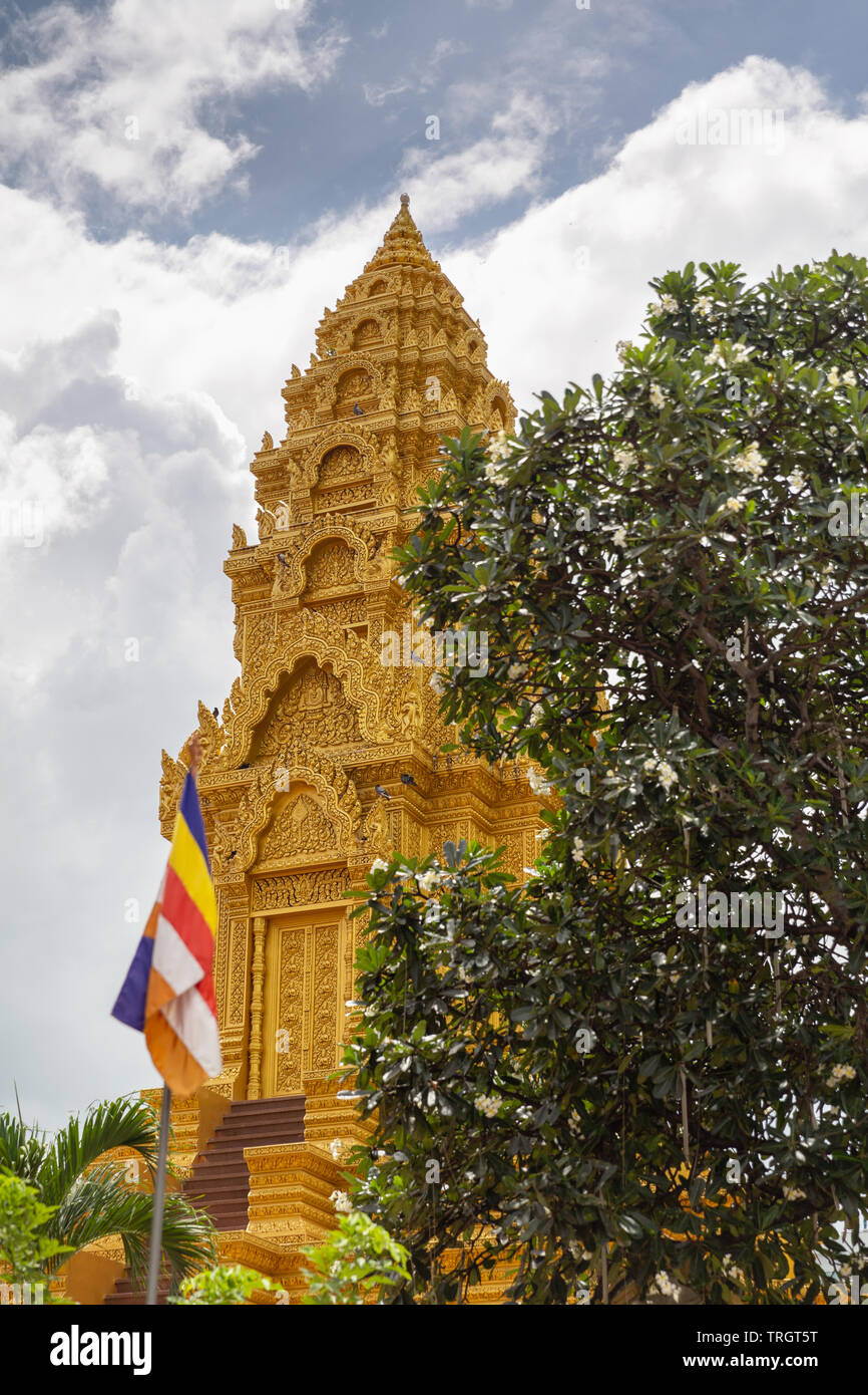 Wat Ounalom Tempel, Phnom Penh, Kambodscha, Indochina, Südostasien, Asien Stockfoto
