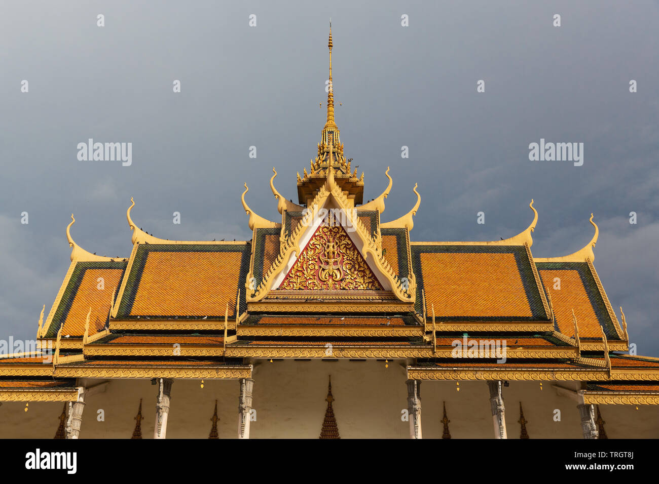 Detail der Silberpagode Dach, Royal Palace, Phnom Penh, Kambodscha, Indochina, Südostasien, Asien Stockfoto