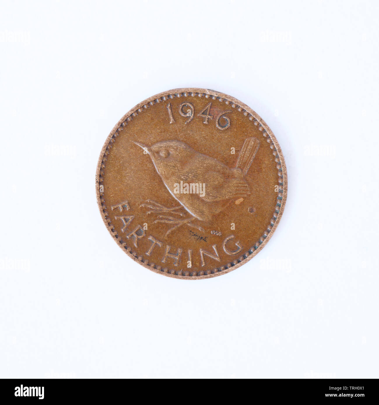 Britische 1 Farthing - George VI Münze - 1946 Stockfoto