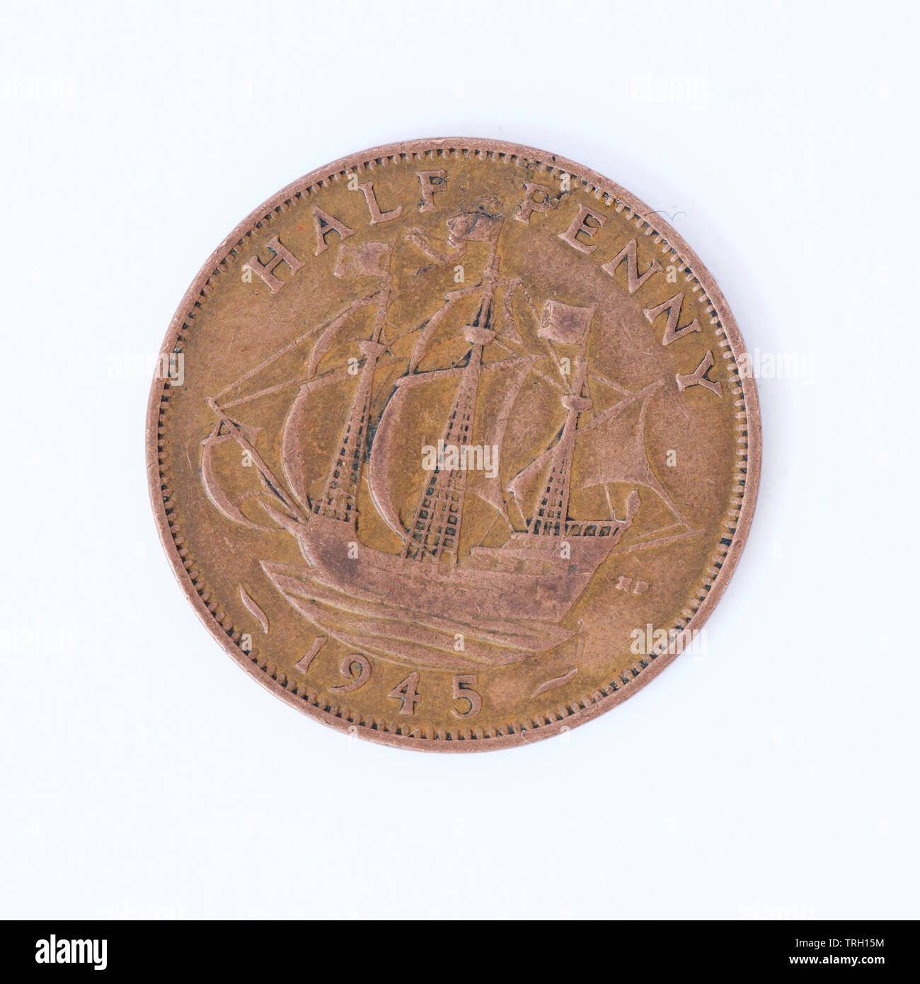 Britische Half-Penny Münze - 1945 Stockfoto