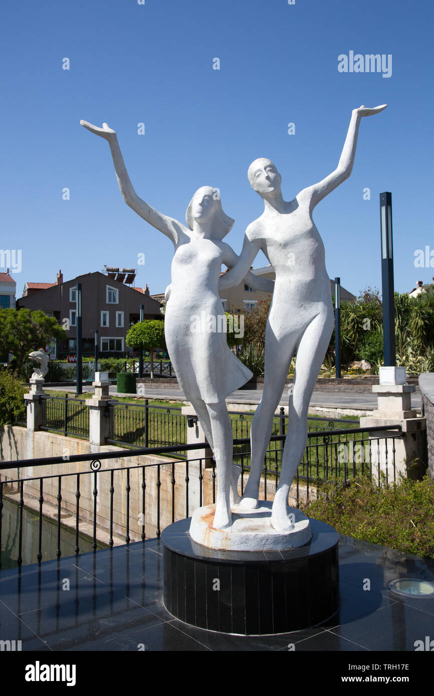 Junge geliebte Skulptur, Jugend Square, Marmaris, Provinz Mugla, Türkei. Stockfoto