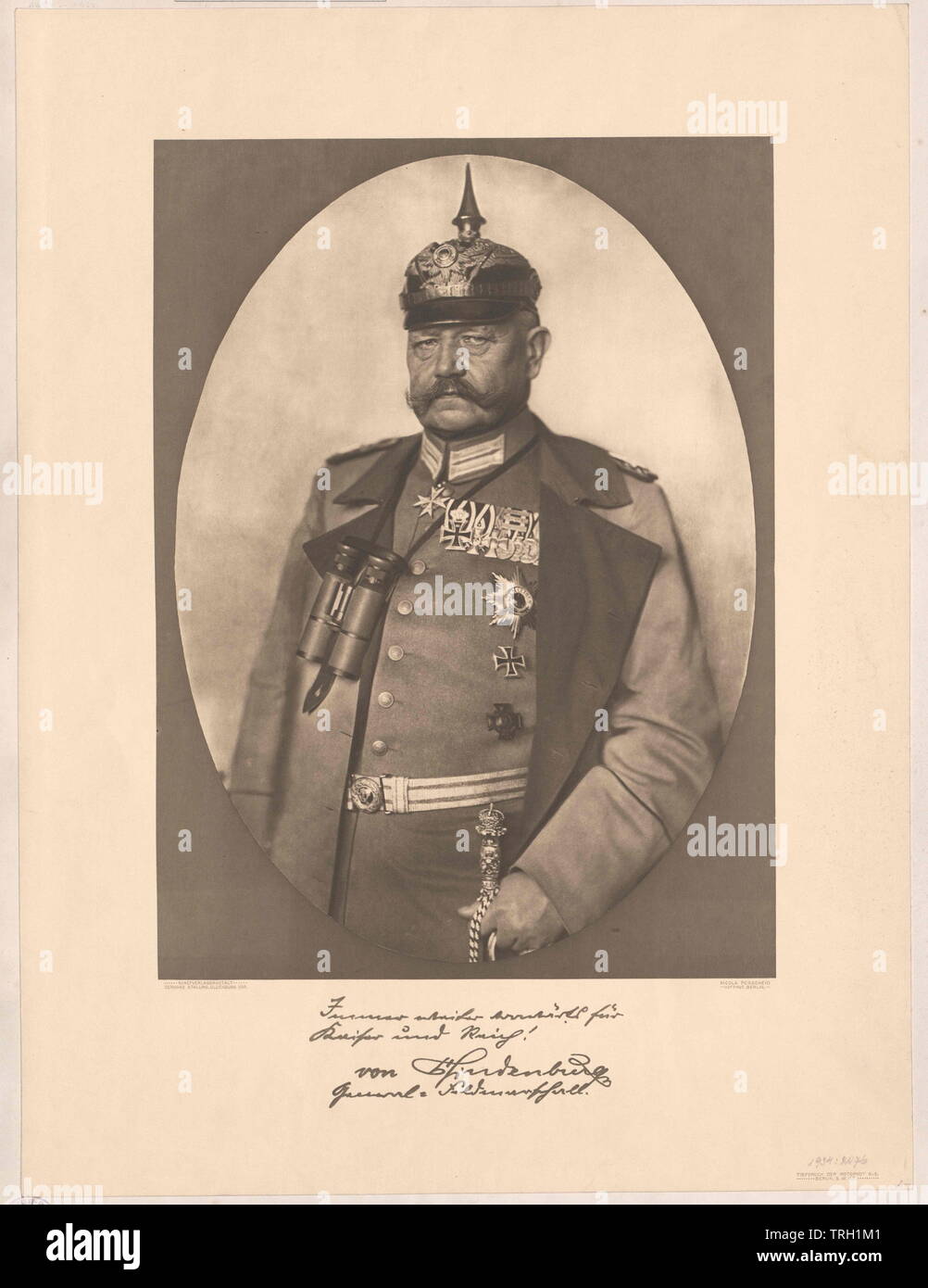 Hindenburg, Paul von Beneckendorff, Additional-Rights - Clearance-Info - Not-Available Stockfoto