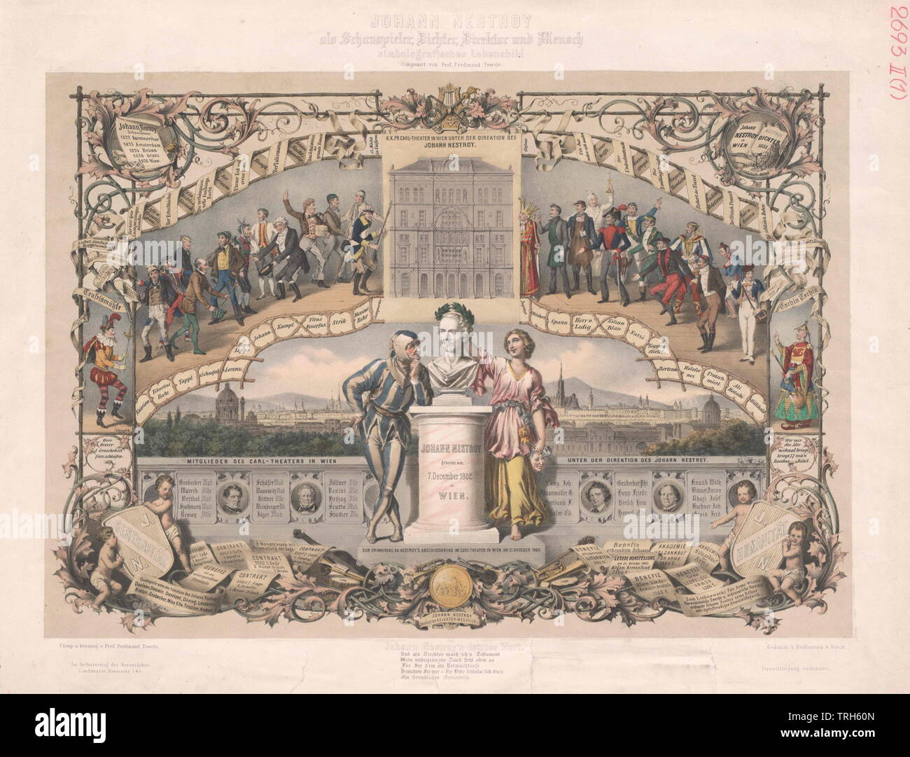 Nestroy, Johann, groß, große Größen, weitere, andere, menschen, volle Länge, volle Länge, Additional-Rights - Clearance-Info - Not-Available Stockfoto