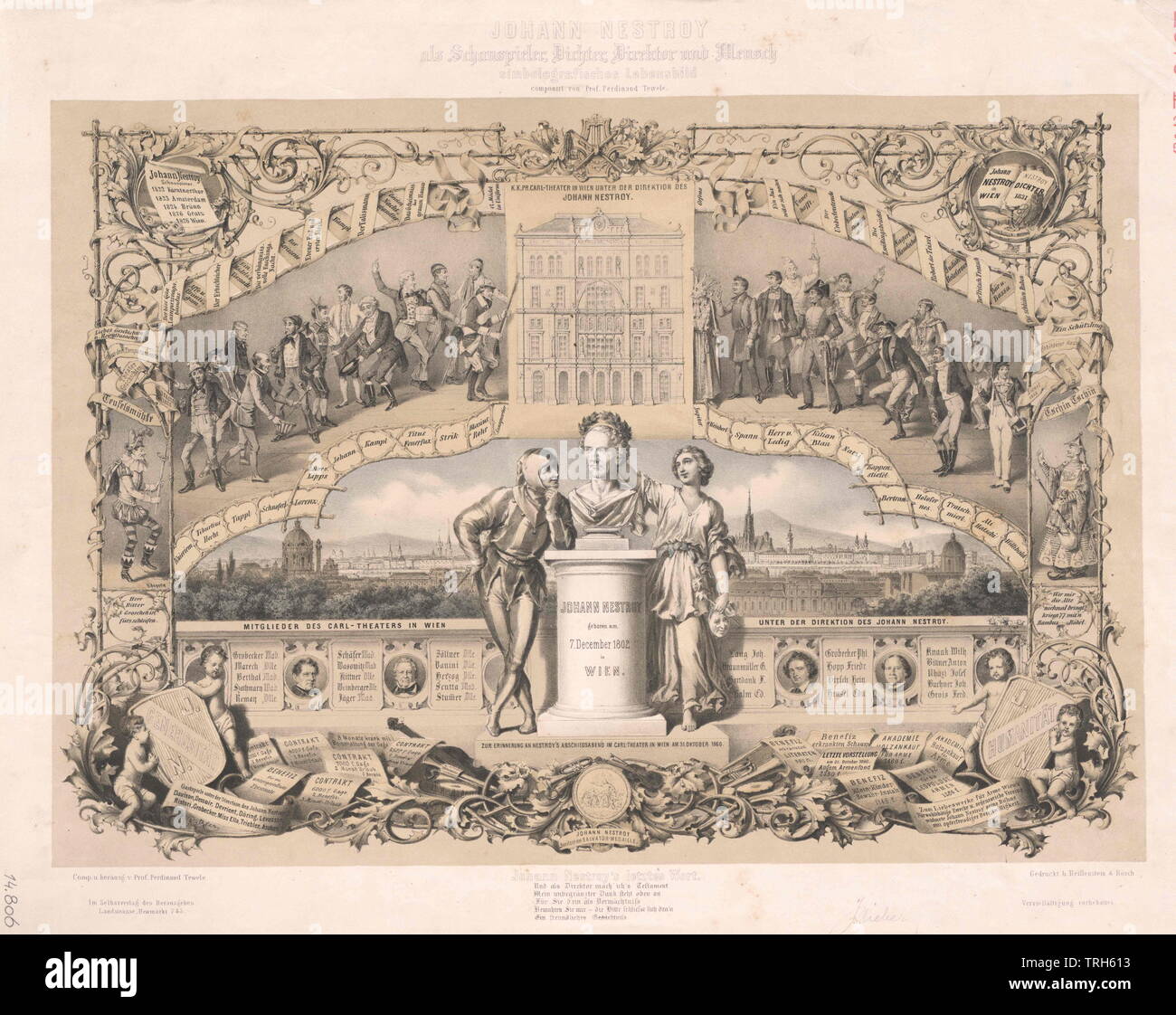 Nestroy, Johann, groß, große Größen, weitere, andere, menschen, volle Länge, volle Länge, Additional-Rights - Clearance-Info - Not-Available Stockfoto