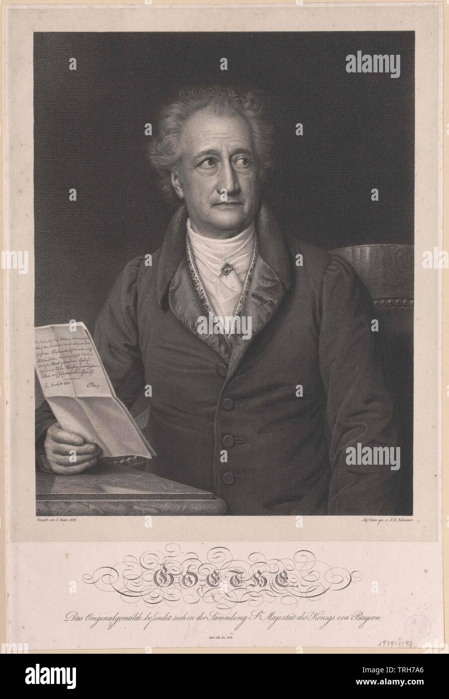 Goethe, Johann Wolfgang von, Additional-Rights - Clearance-Info - Not-Available Stockfoto