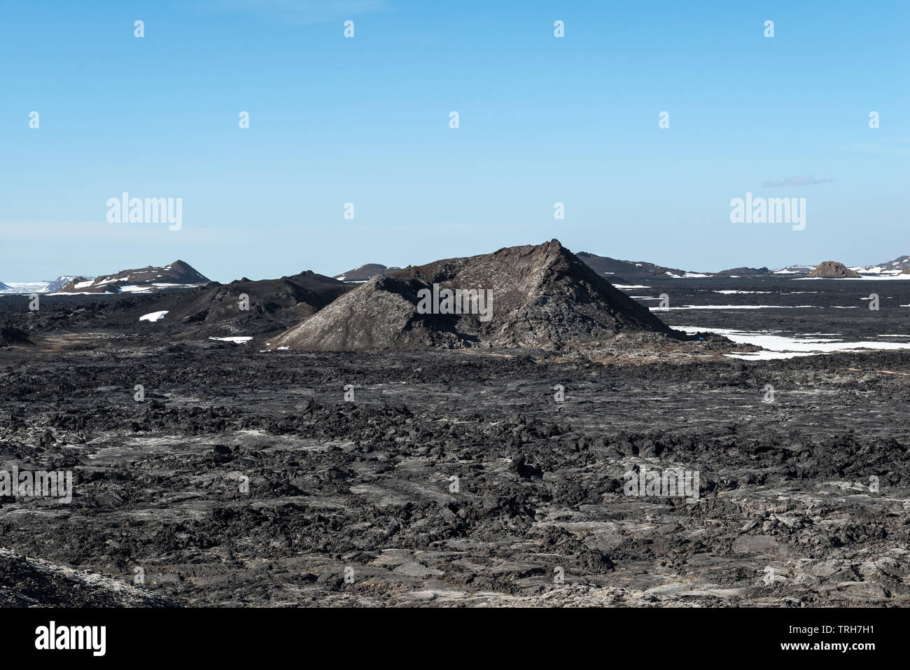 Die leirhnjúkur geothermische Gebiet, in der Nähe des Myvatn, Island. Die Website der Krafla Brände Eruptionen zwischen 1975-1984 - der Boden ist immer noch heiß an. Stockfoto