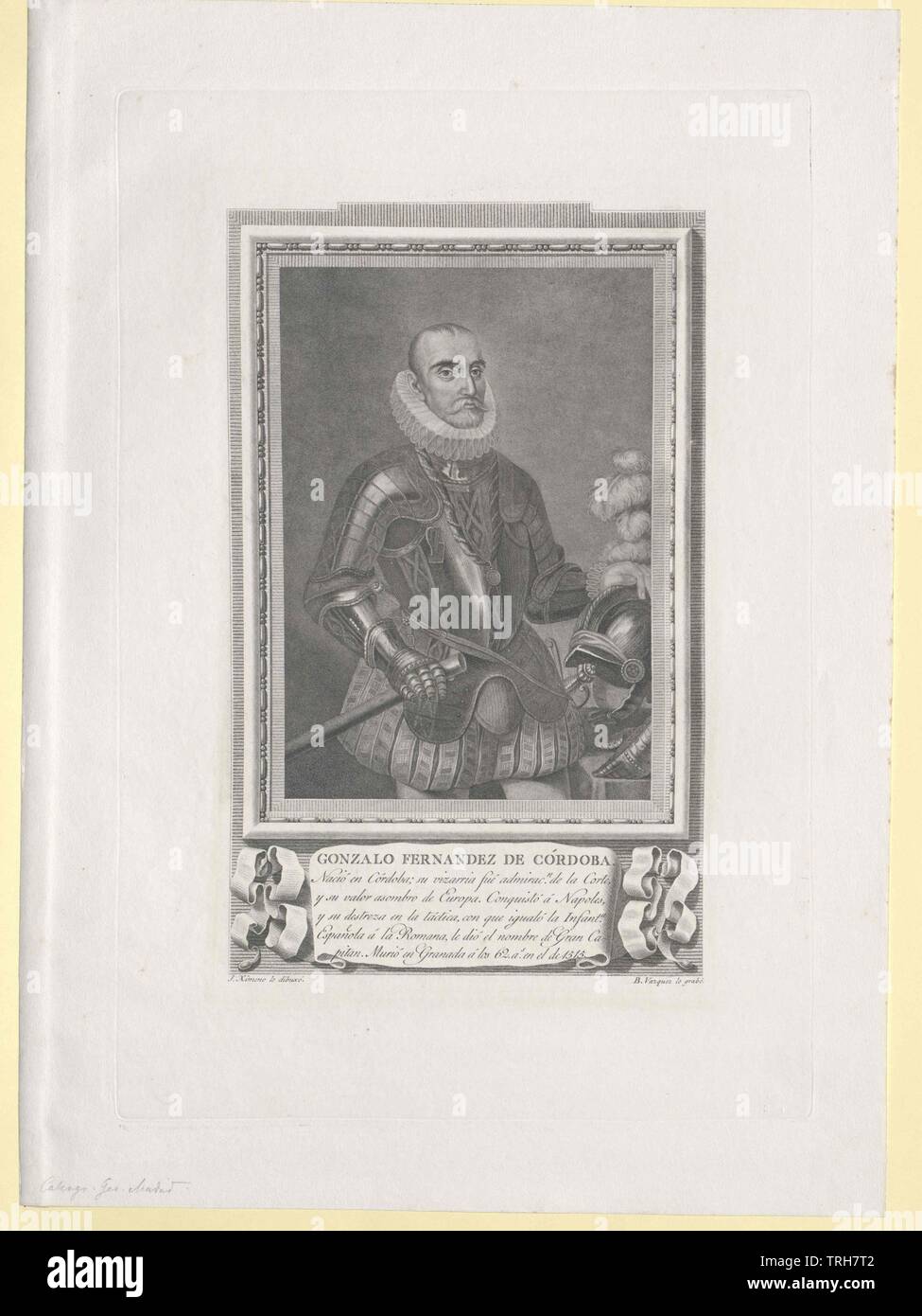 Fernandez de Cordoba, Gonzalo, Additional-Rights - Clearance-Info - Not-Available Stockfoto