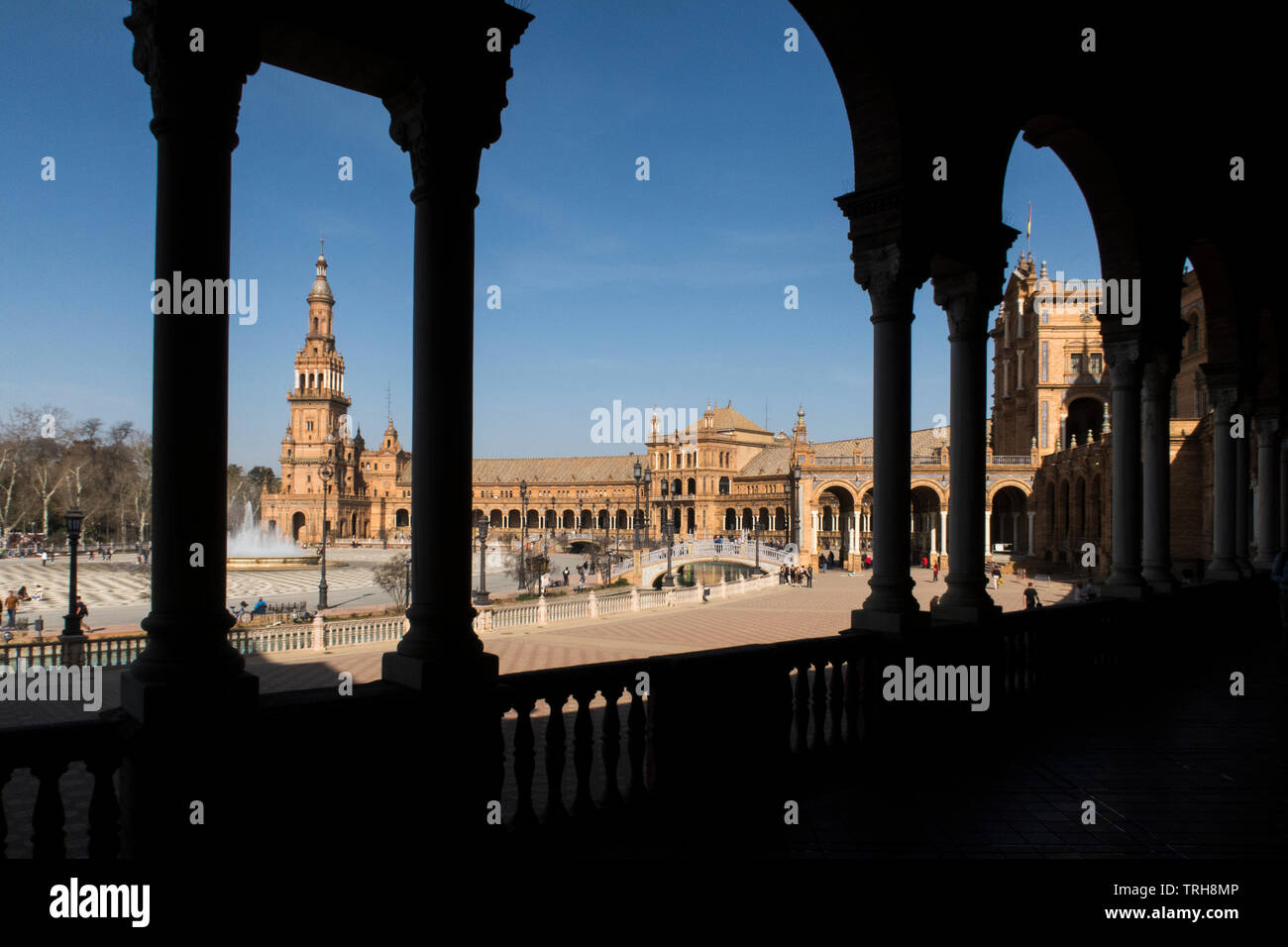 Sevilla, Sevilla Plaza de Espana im Parque de Maria Luisa in Sevilla, Spanien. 1928 für die Ibero-Amerikanische Ausstellung 1929 gebaut Stockfoto