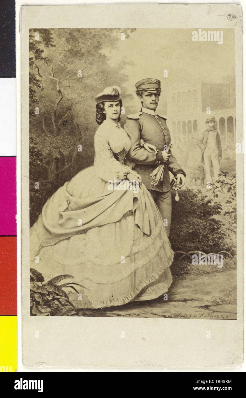 Elisabeth, Kaiserin von Österreich, zusammen Mapping mit Kaiser Franz Joseph I., Additional-Rights - Clearance-Info - Not-Available Stockfoto