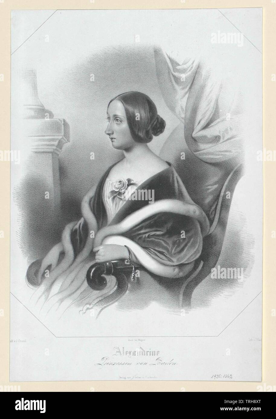 Alexandrine, Prinzessin von Baden, Additional-Rights - Clearance-Info - Not-Available Stockfoto