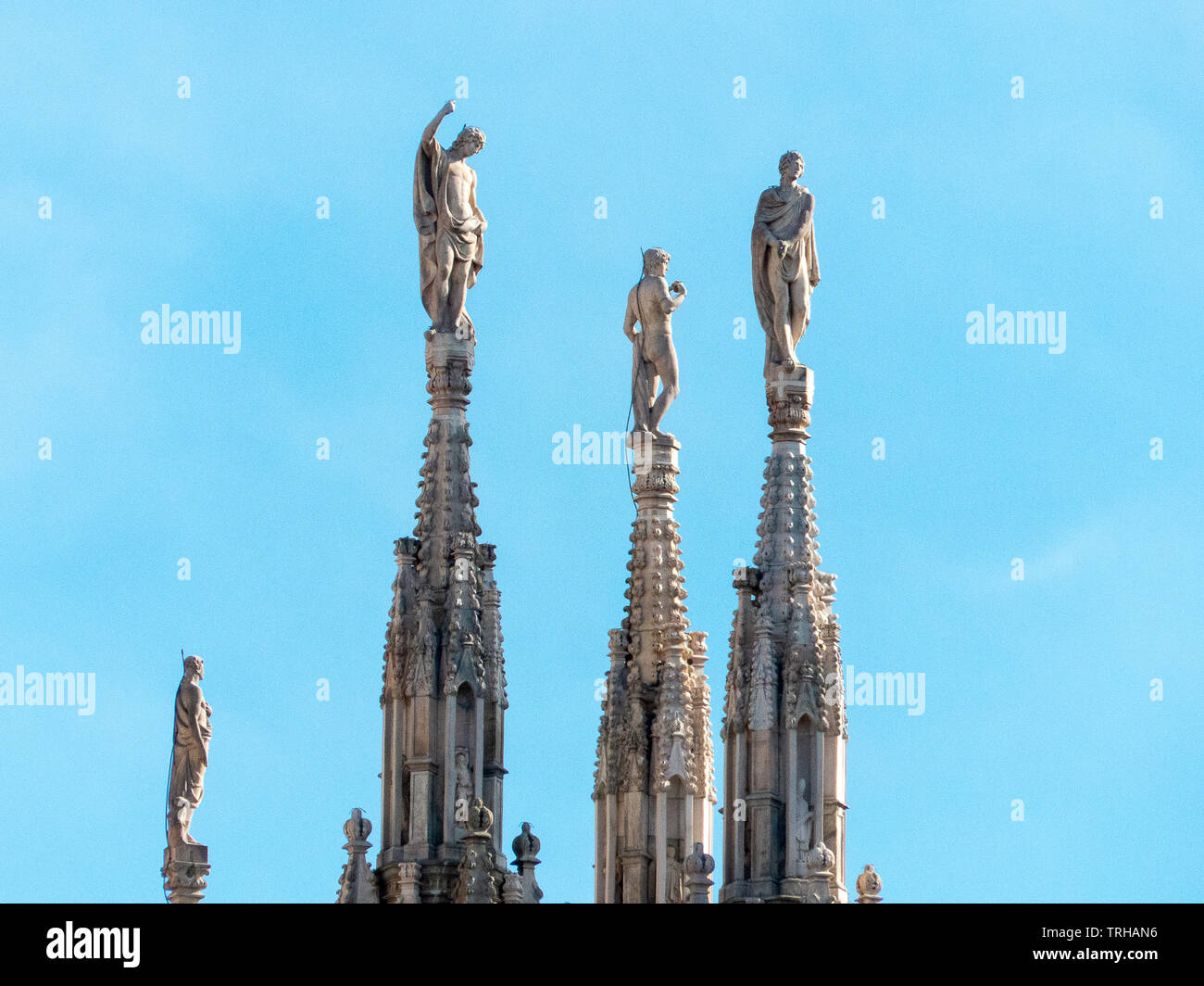 Mailänder Dom Dach religiöse Figuren Stockfoto