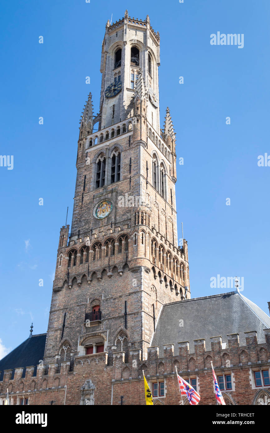 Belfried von Brügge Belfort van Brugge mittelalterlichen Glockenturm von Brügge Brügge Brügge Belgien EU Europa Stockfoto