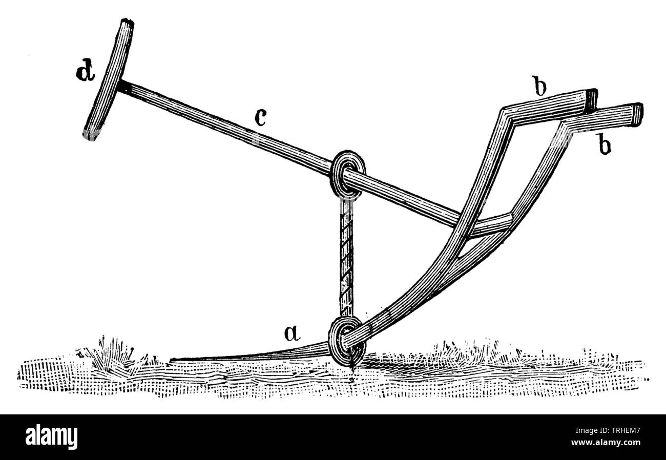 Ägyptische Pflug,, anonym (Technology Book, 1900) Stockfoto