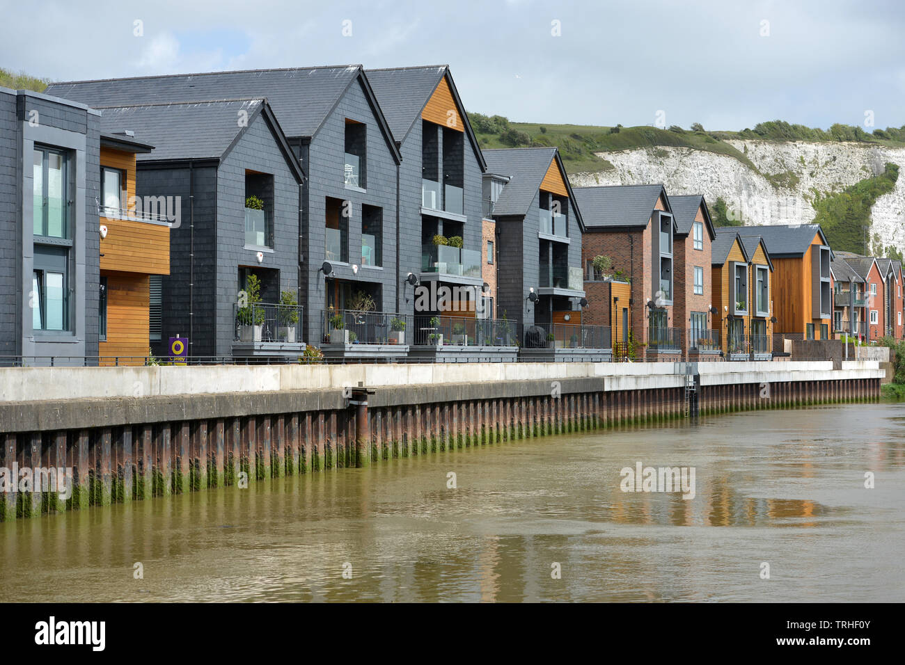 Chandlers Wharf, neue Waterfront homes in Lewes, East Sussex, Großbritannien Stockfoto