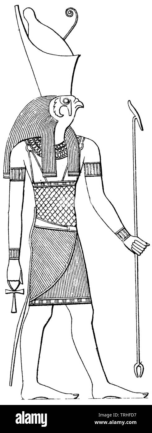 Ägyptischen Gott: Horus,, (kulturelle Geschichte Buch, 1875) Stockfoto