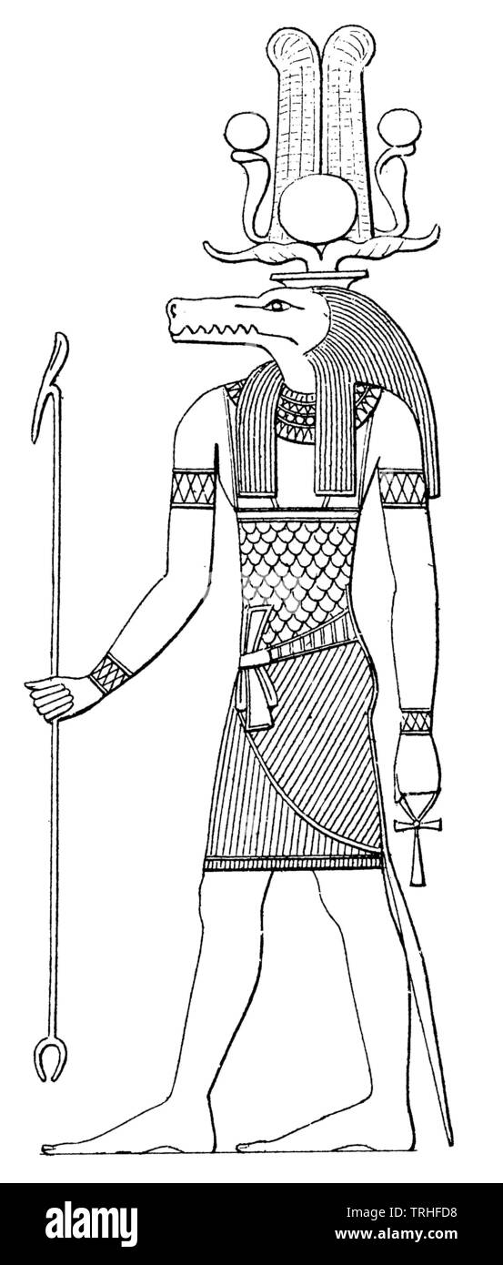 Ägyptischen Gott: Seback,, (kulturelle Geschichte Buch, 1875) Stockfoto