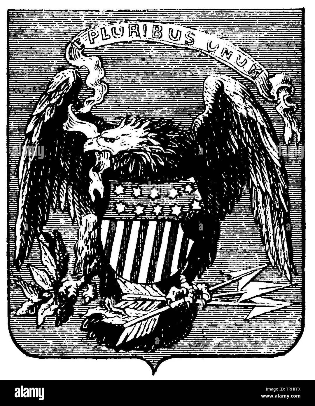 Wappen: Vereinigte Staaten von Amerika (USA),, (kulturelle Geschichte Buch, 1875) Stockfoto