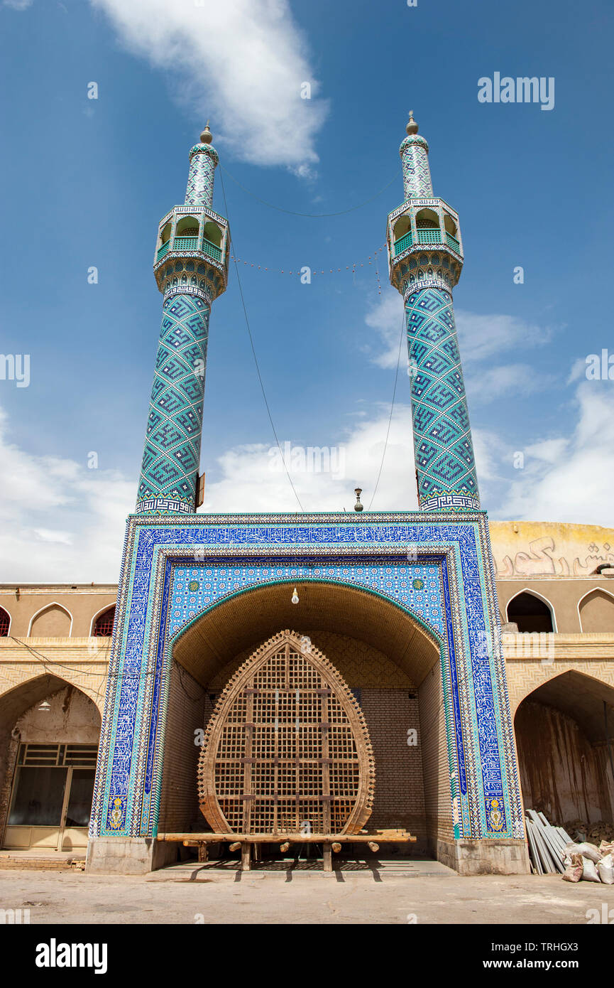 Eine Moschee in Yazd, ein beliebtes Touristenziel und Zoroastrier, die Sie während des Iran Sassanid ära, der Iran. Stockfoto