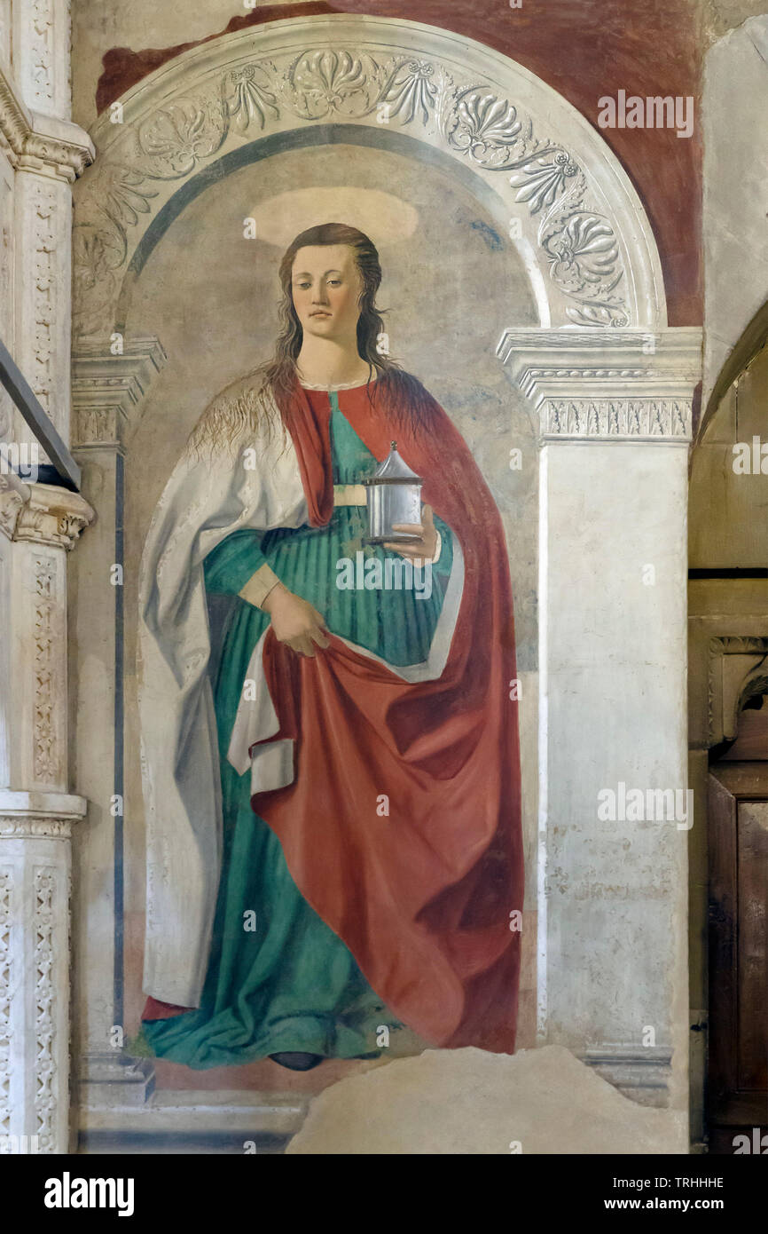 Hl. Maria Magdalena, Piero della Francesca, 1460, den Dom oder die Kathedrale des Hl. Donato und St. Peter, Arezzo, Toskana, Italien, Europa, Stockfoto