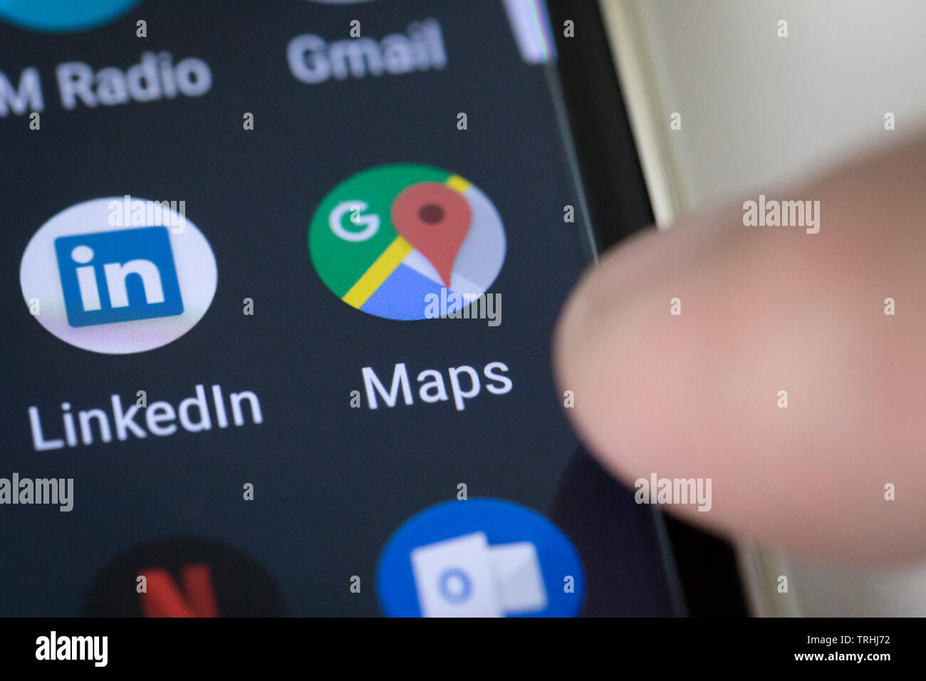 Google Maps logo Symbol auf Mobiltelefon Stockfoto