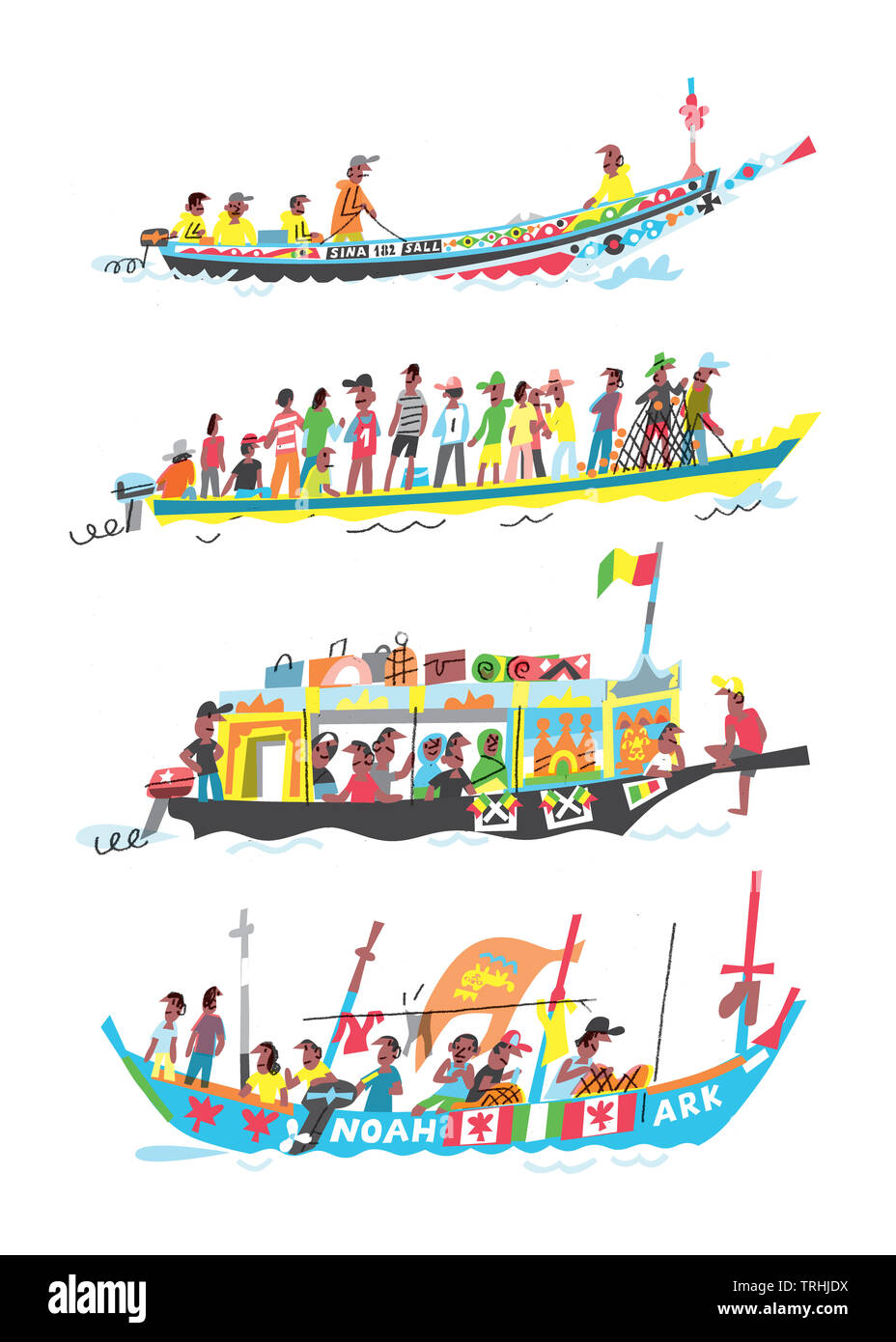 Boote aus verschiedenen Teilen der Welt Stockfoto
