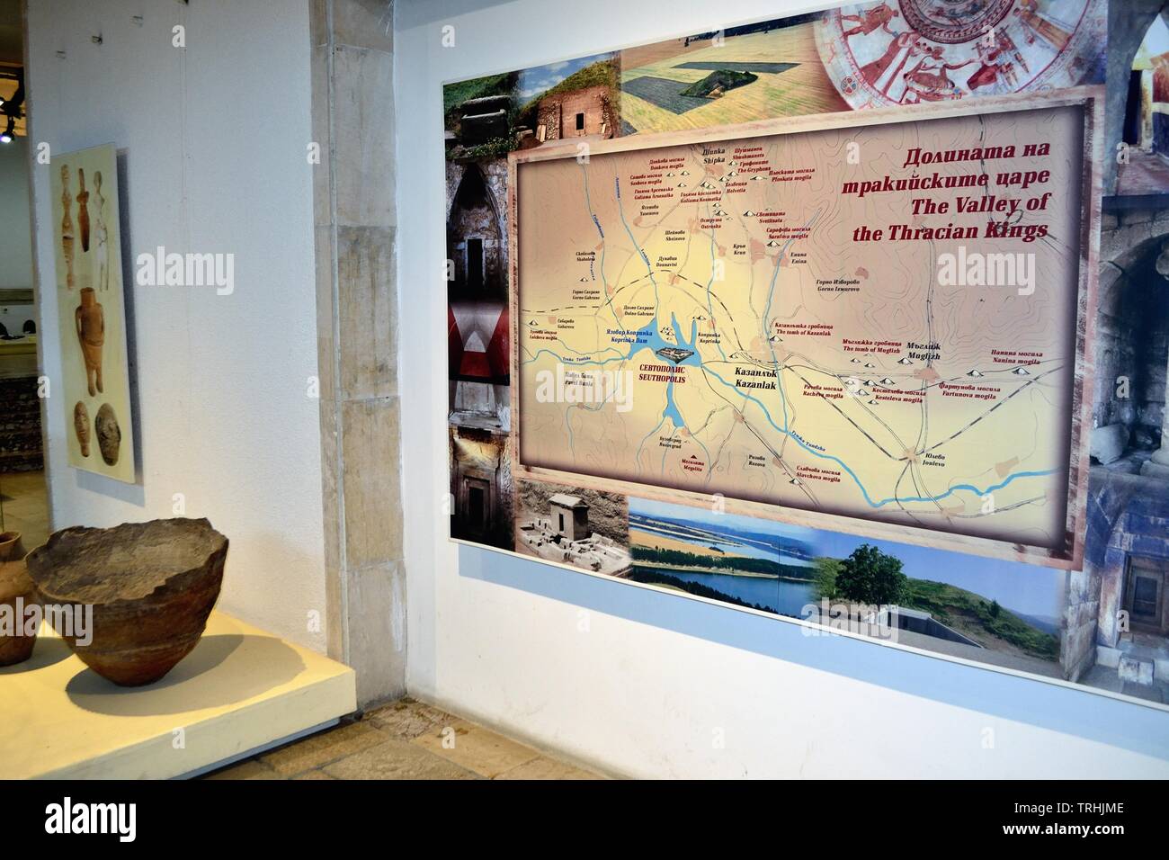 Thrakische Karte - Museum für Geschichte in Kasanlak. Provinz von Stara Zagora BULGARIEN Stockfoto