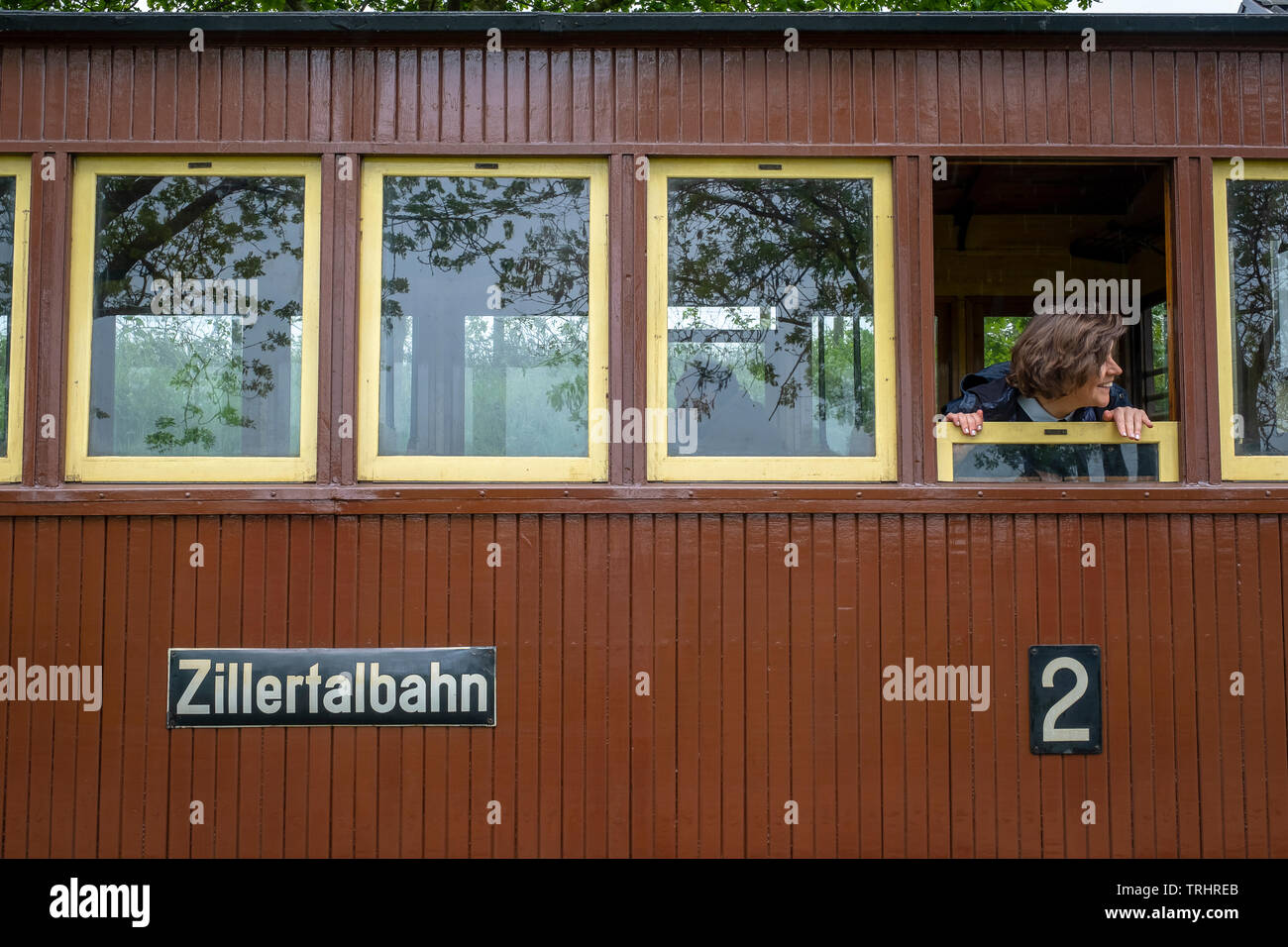 Reisende, Llanfair und Welshpool Steam Railway, Wales Stockfoto