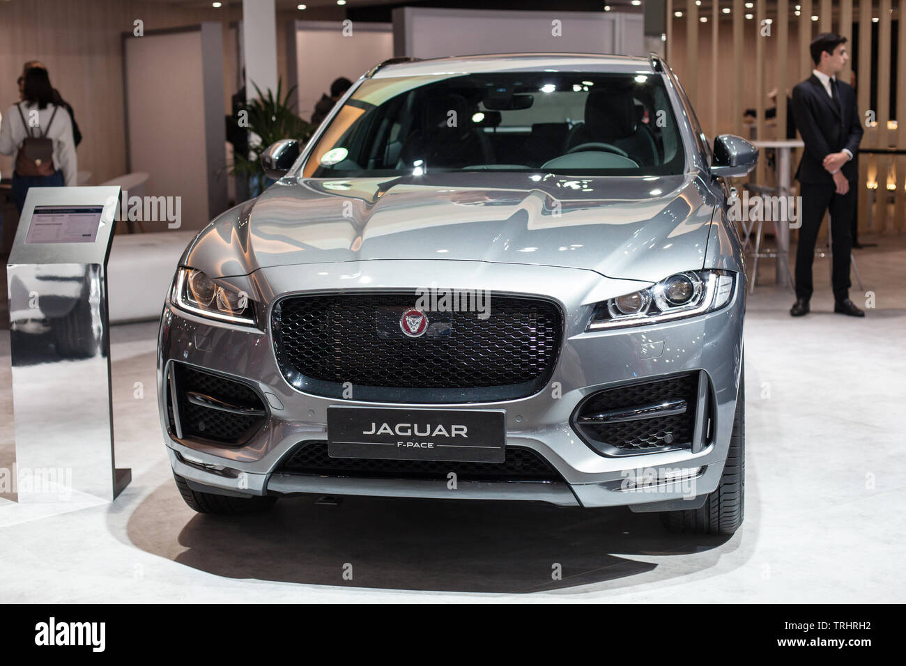 Barcelona, Spanien - 19. Mai 2019: Jaguar F-Schritt an Automobil 2019 in Barcelona, Barcelona, Spanien präsentiert. Stockfoto