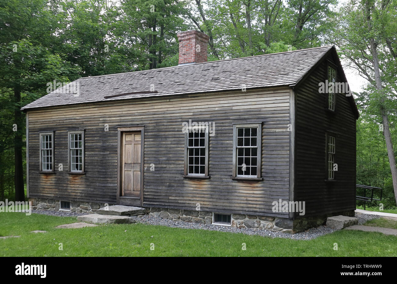 Die Robbins Haus in Minute Man National Historical Park in der Nähe von Concord, Massachusetts - historisches Haus, wo mehrere frühe Concord African American Stockfoto