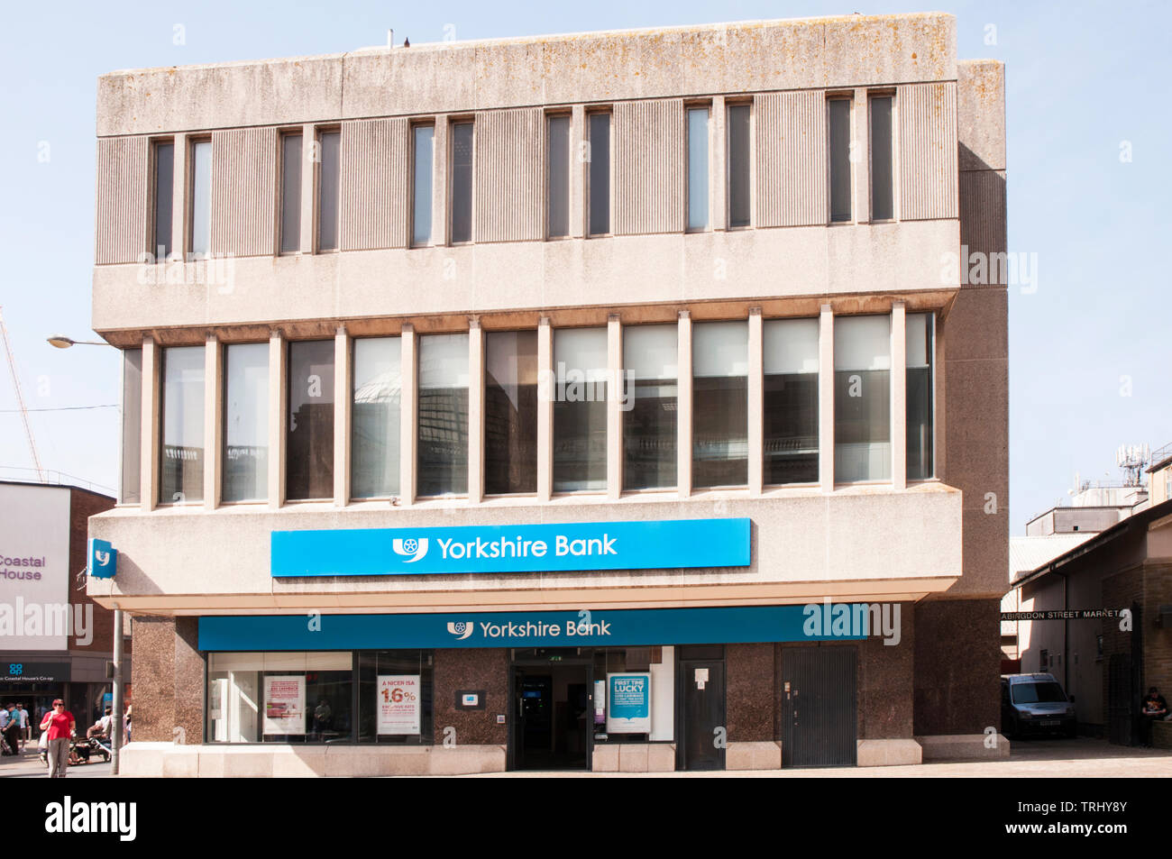 Die Yorkshire Bank Gebäude in St Johns Square Blackpool Lancashire England UK in Leeds im Jahr 1859 gestartet und fordert Westen Reiten Penny Sparkasse Stockfoto
