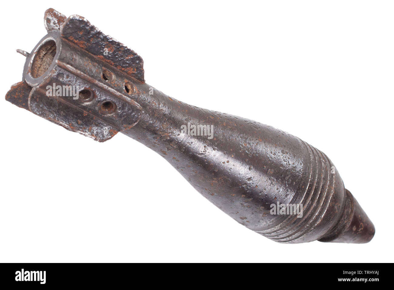 Weltkrieg Mörtel bombe Shell auf weißem Hintergrund Stockfoto