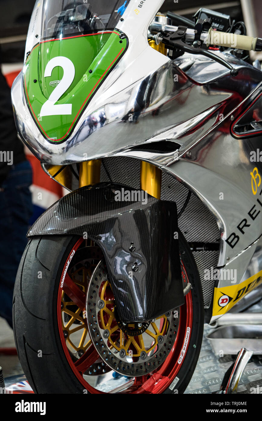 Norton TT Supersport Racing Motorräder, geritten von John McGuinness. Isle of Man TT2019 Stockfoto