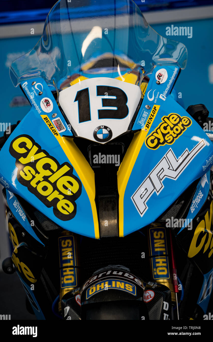 Sam West, 1000 cc BMW Superbike, Isle of Man TT2019 Stockfoto