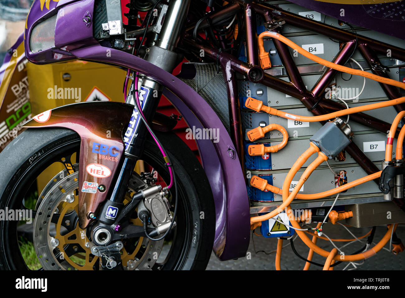 Das Phoenix-Badewanne Null Emissionen Motorräder - elektrische Motorrad von der Universität Bath gebaut im TT Zero Race Class zu konkurrieren Stockfoto