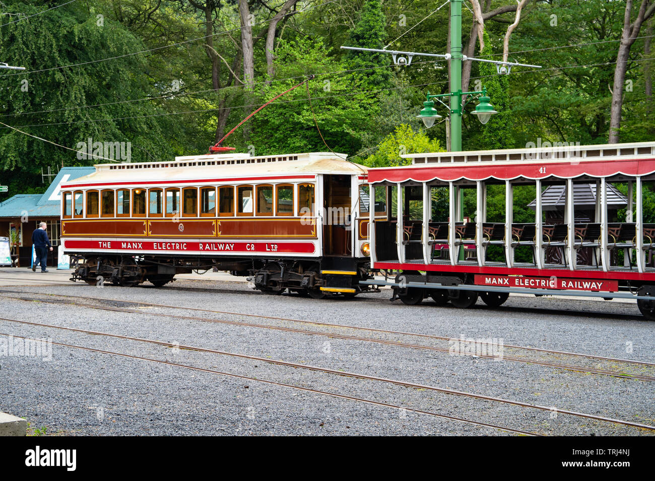 Historische Straßenbahnen der Manx Electric Railway, Isle of Man, Douglas - Laxey - Ramsey, Großbritannien Stockfoto