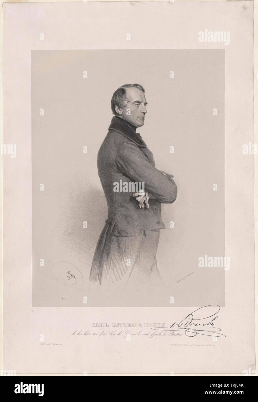 Bruck, Karl Baron, Additional-Rights - Clearance-Info - Not-Available Stockfoto