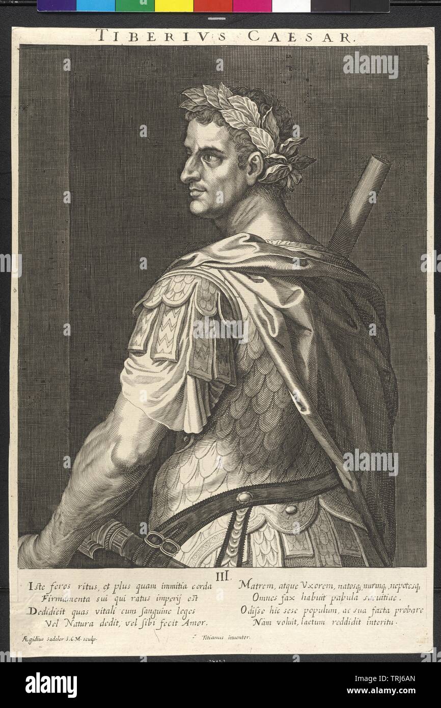 Tiberius, Römischer Kaiser, Additional-Rights - Clearance-Info - Not-Available Stockfoto