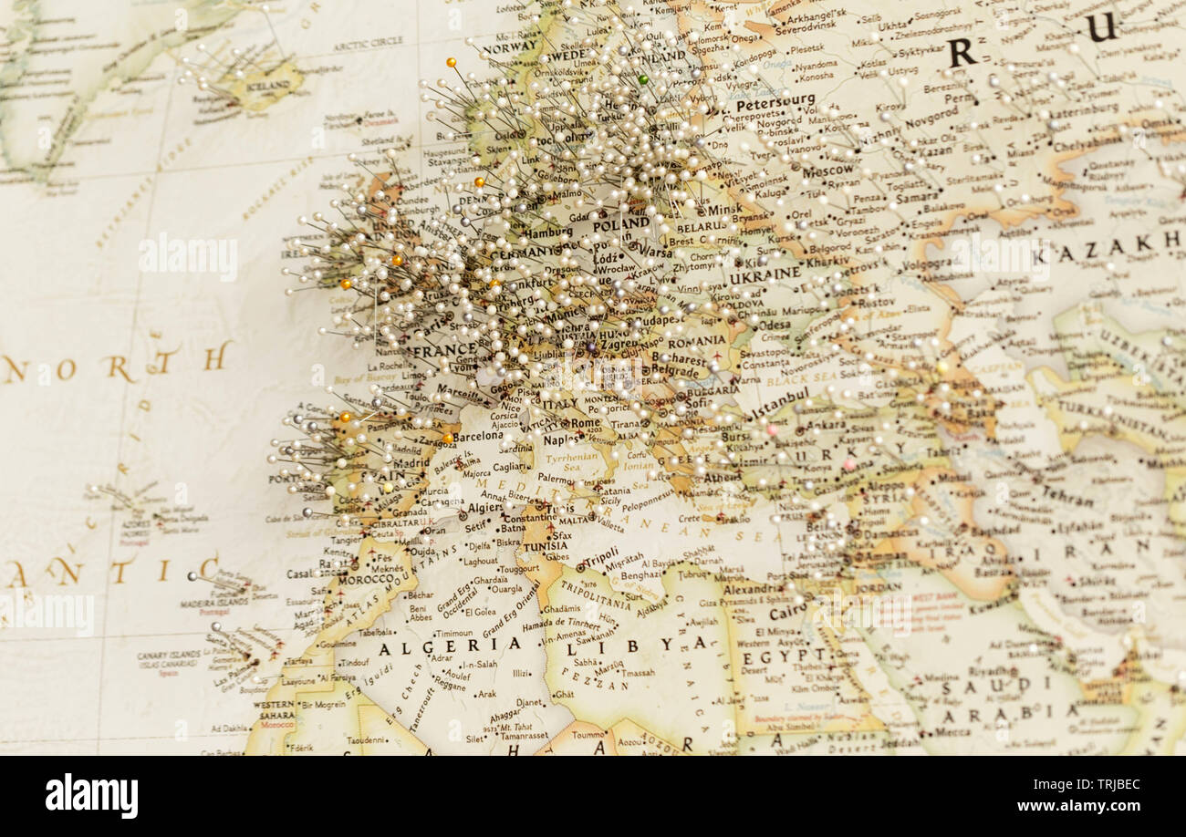 Karte von Europa Stockfoto