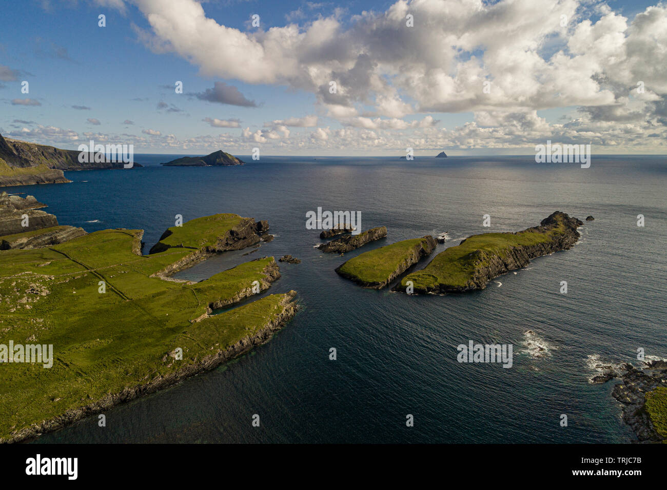 Klippen aus Bray Head auf Valentia Island, County Kerry, Irland Stockfoto