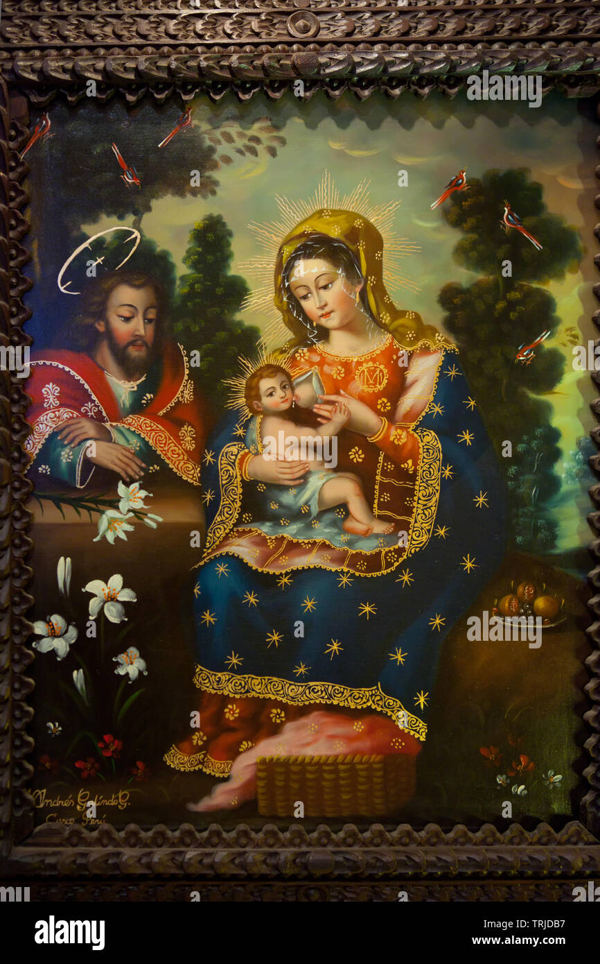 Maria stillen kleinen Jesus Stockfoto