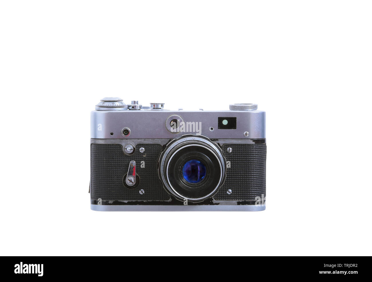 Altes Foto Kamera auf weißem Hintergrund Stockfoto