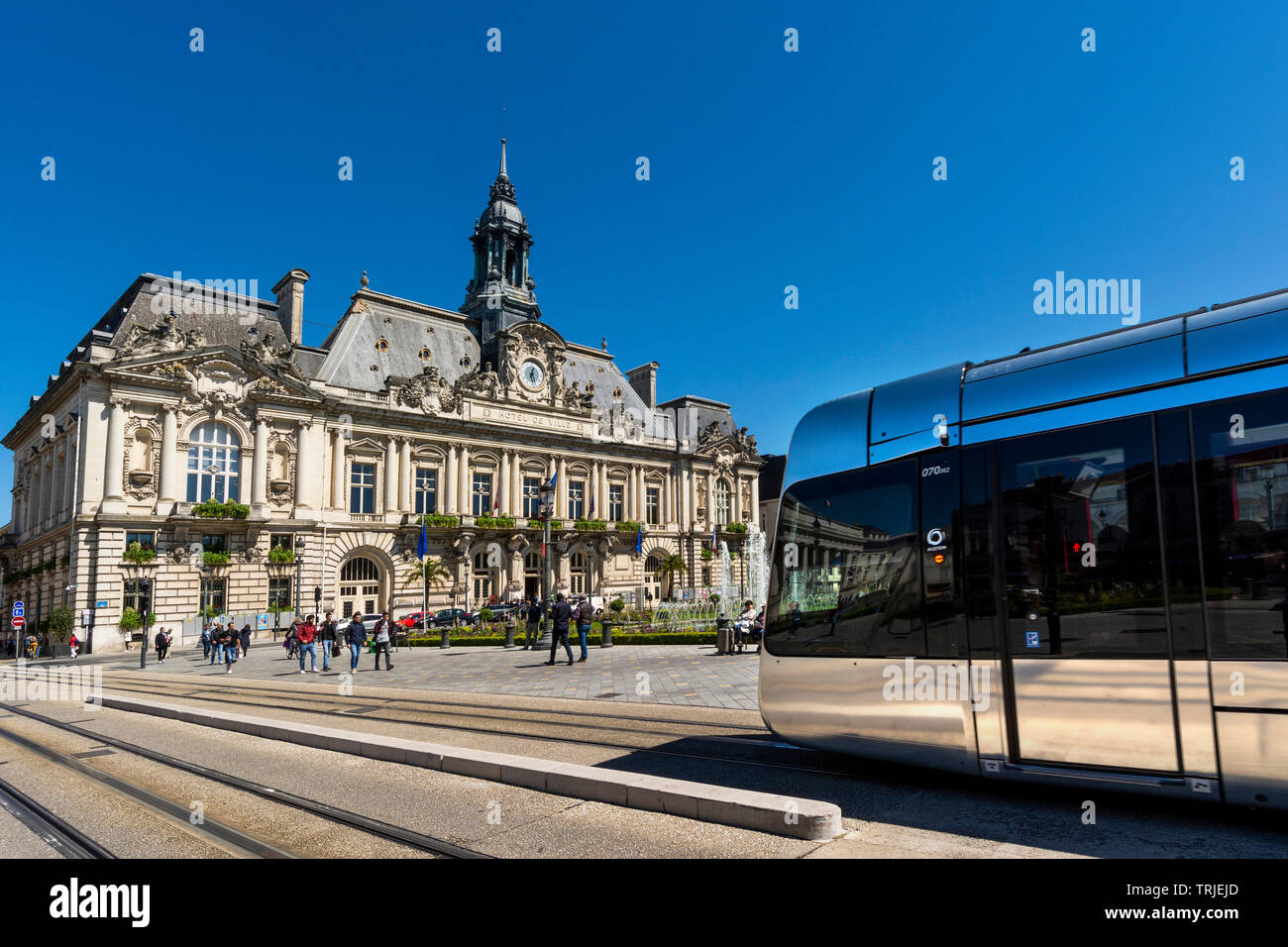 Rathaus (Hotel de Ville) de Tours, entworfen vom Architekten Victor Laloux, Indre et Loire, Centre Val de Loire, Frankreich Stockfoto