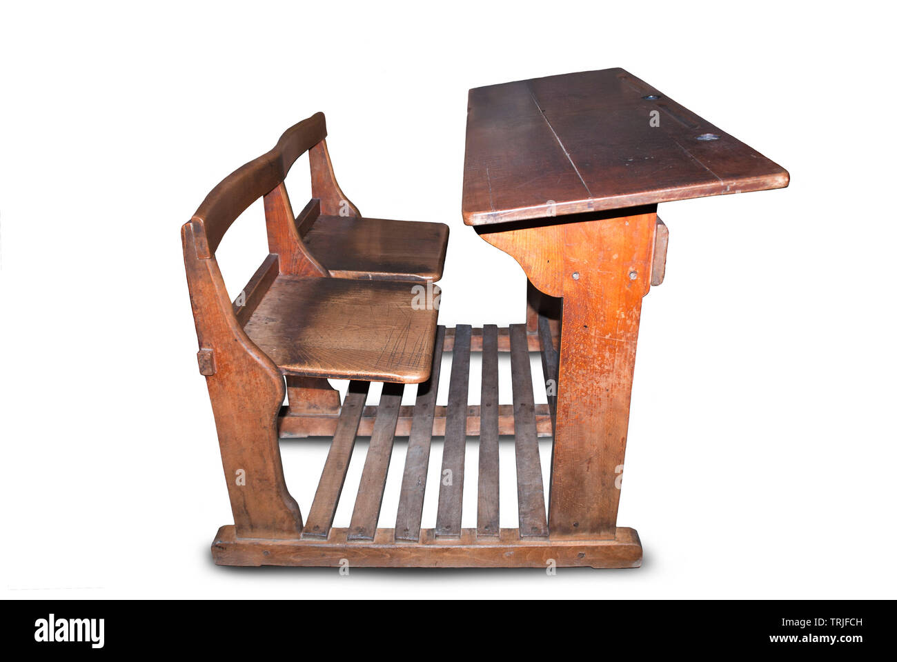 Pupitre escolar Antiguo para Niños de principios Del Siglo XX con Hueco para tintero. - Antike Schulbank für Kinder im frühen zwanzigsten Jahrhunder t Stockfoto Pupitre escolar Antiguo para Niños de principios Del Siglo XX con Hueco para tintero. - Antike Schulbank für Kinder im frühen zwanzigsten Jahrhunder t Stockfoto