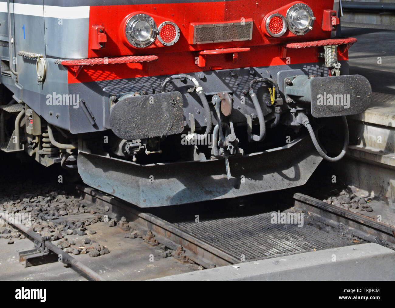 Vor BB elektrische Lokomotive im Bahnhof Nord, Paris, Ile-de-Rance, Frankreich Stockfoto