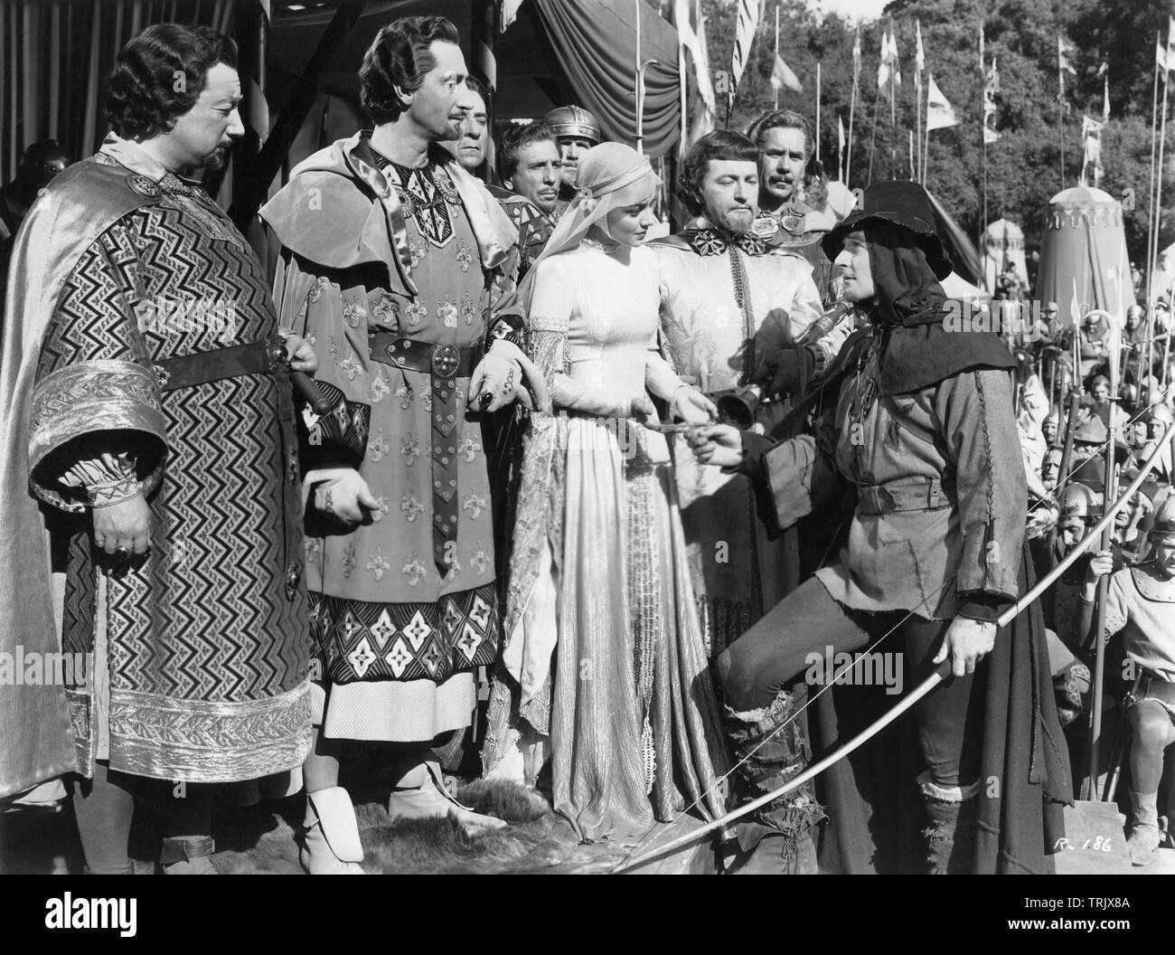 ERROL FLYNN und Olivia de Havilland in die Abenteuer von ROBIN HOOD 1938 Direktoren Michael Curtiz, William Keighley Warner Bros. Stockfoto
