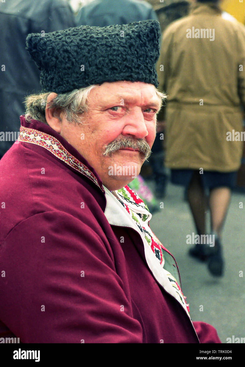 Porträt eines Ukrainischen in Tracht, Ukrainisch Messe, Saporischschja, Ukraine, Stockfoto
